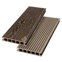 Террасная доска из ДПК Savewood Ornus Тангенциальный распил Темно-коричневый 6000х144х25 мм